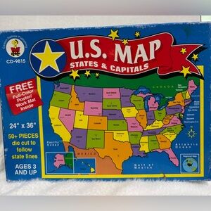 Pre-Loved Carson Dellosa U.S. Map States & Capitals Educational Puzzle